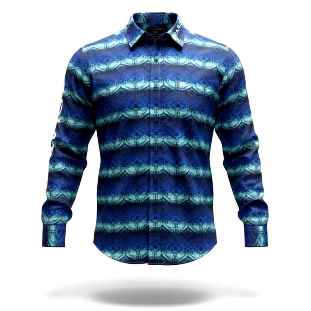 Ariat Team Maison XL Blue Aztec Stretch Western Button Up Shirt